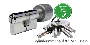 Zylinder mit Knauf & 5 Schlüsseln